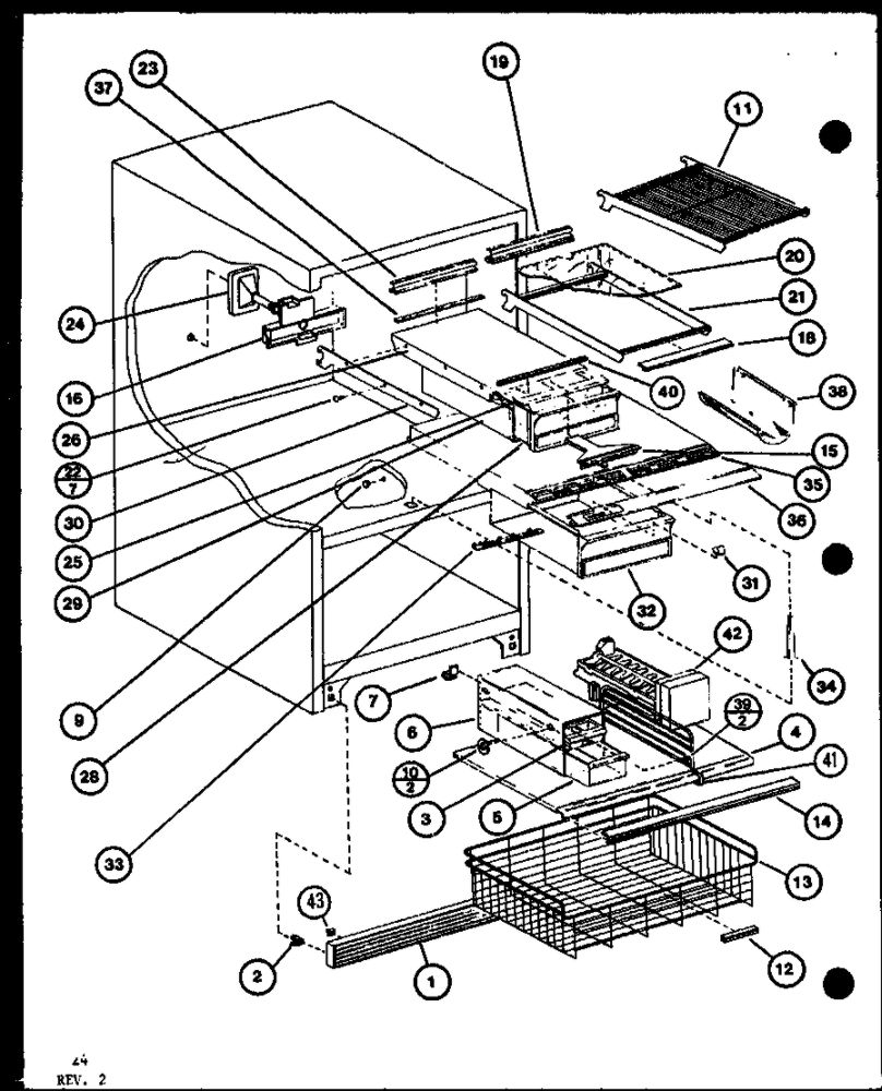 Diagram 4 Diagram and Parts List for IC3K-P7621310W-BM  Amana Refrigerator