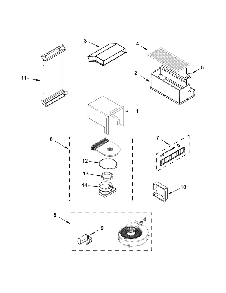 Blower Parts Diagram and Parts List for JDS1750CEP0  Jenn-Air Range