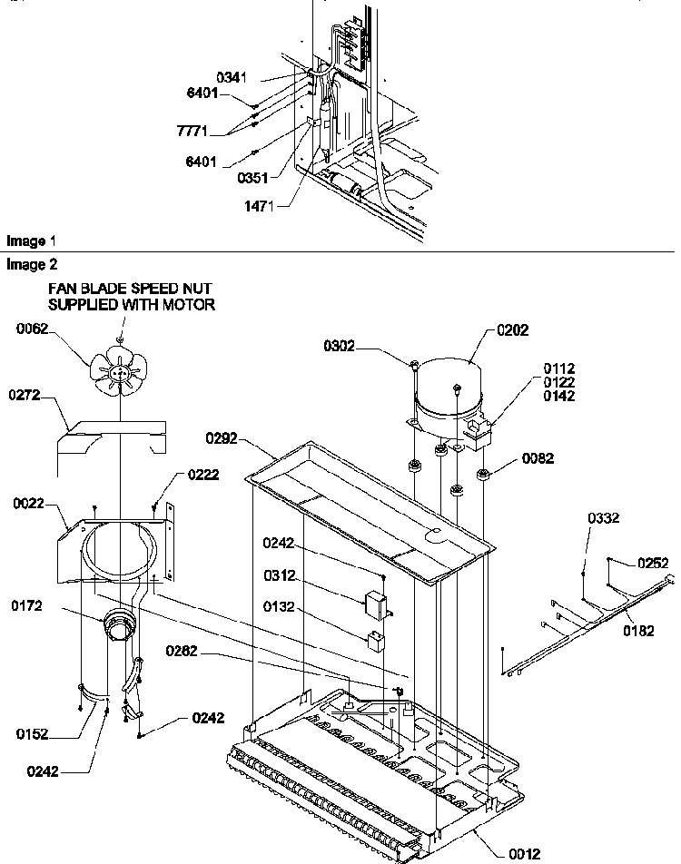 Machine Compartment Diagram and Parts List for TZI22V2L-P1319101WL  Amana Refrigerator
