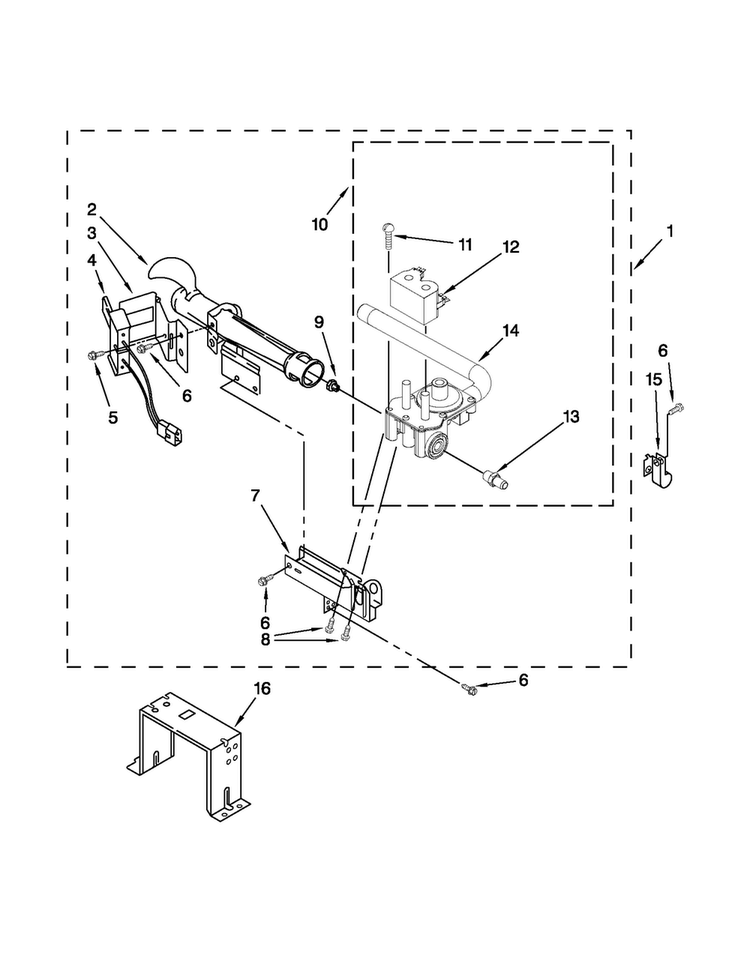 Burner Assembly Diagram and Parts List for MLE20PDBGW0  Maytag Washer Dryer Combo