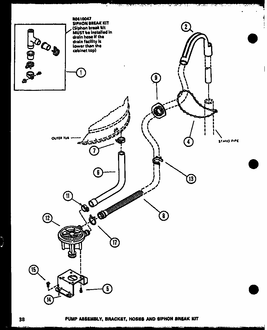 Section 18 Diagram and Parts List for LW2503W P1118410WW Amana Washer