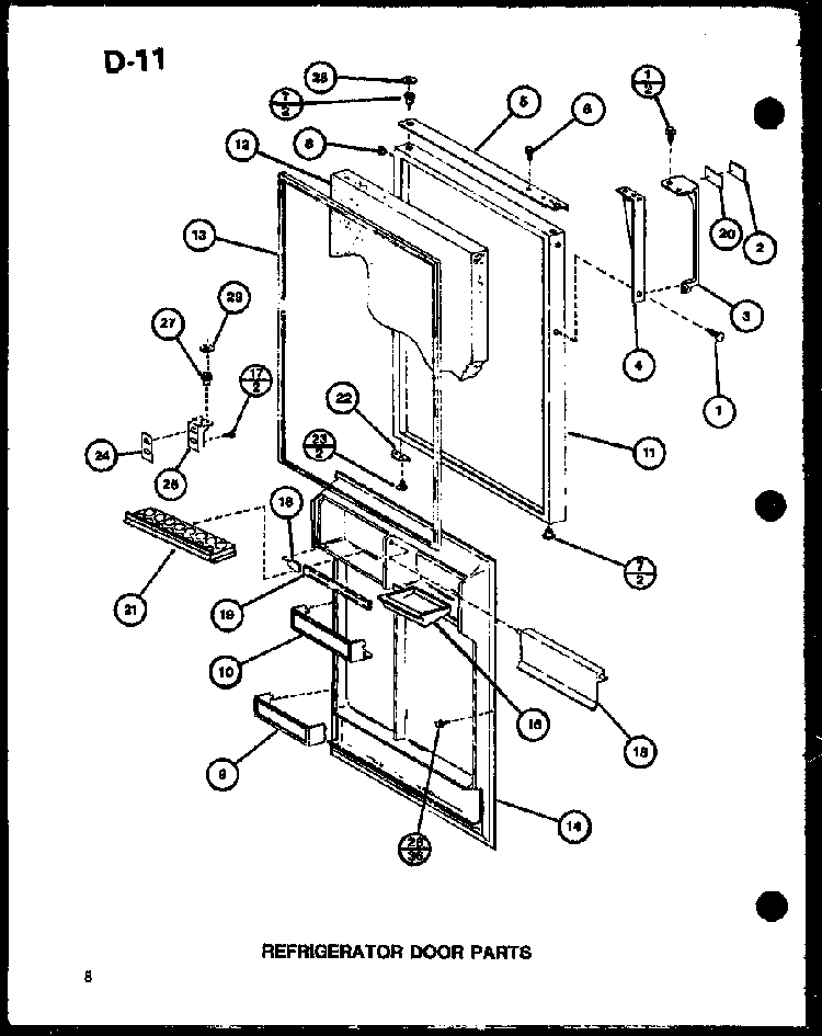 Refrigerator Door Parts Diagram and Parts List for TC18G-P76512-5W  Amana Refrigerator