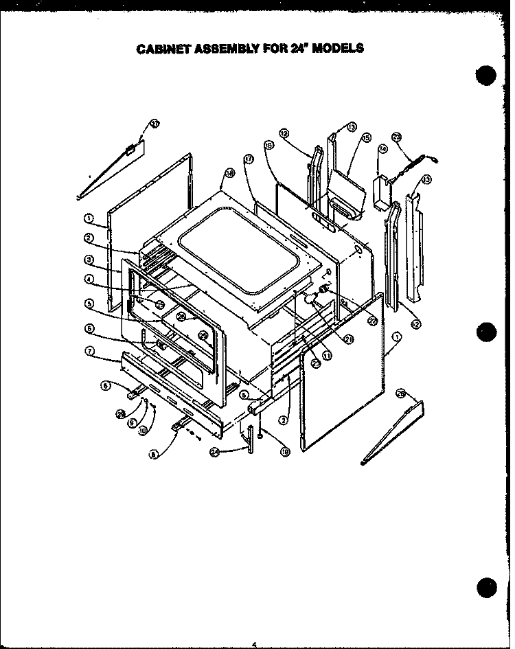 Page 1 Diagram and Parts List for SBP24FC  Amana Range