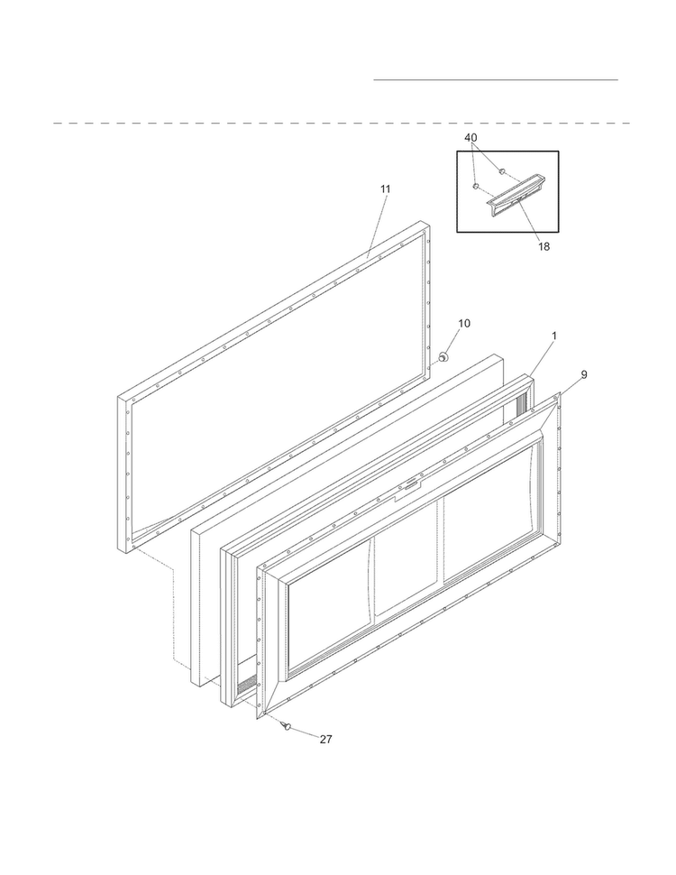 Door Diagram and Parts List for CFC09LW4  Crosley Freezer