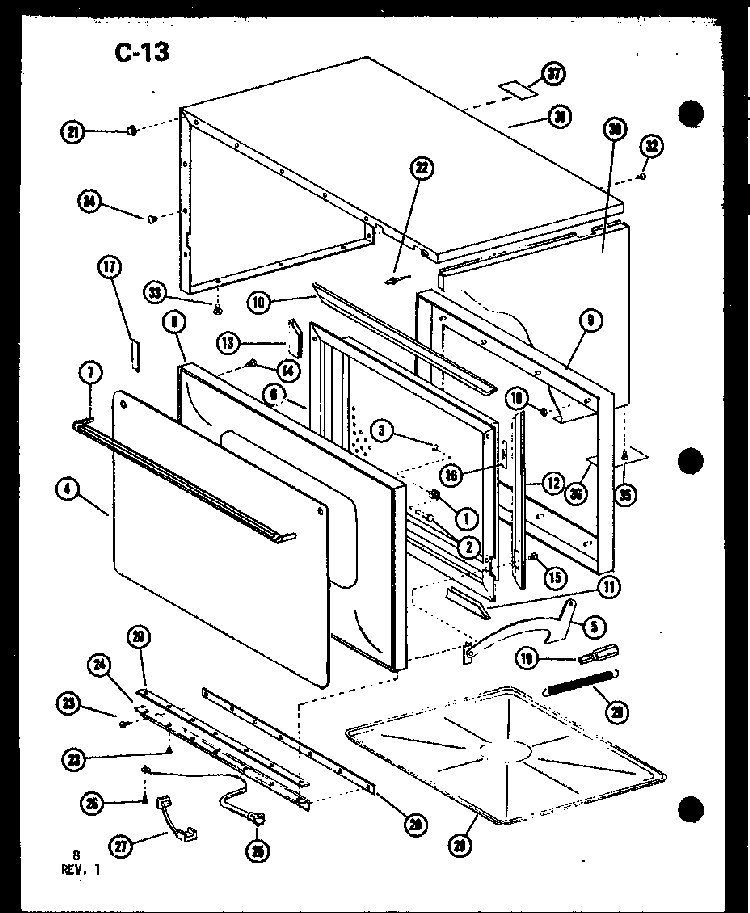 Door And Outer Cabinet Diagram and Parts List for RL-3 P75589-4M Amana Microwave