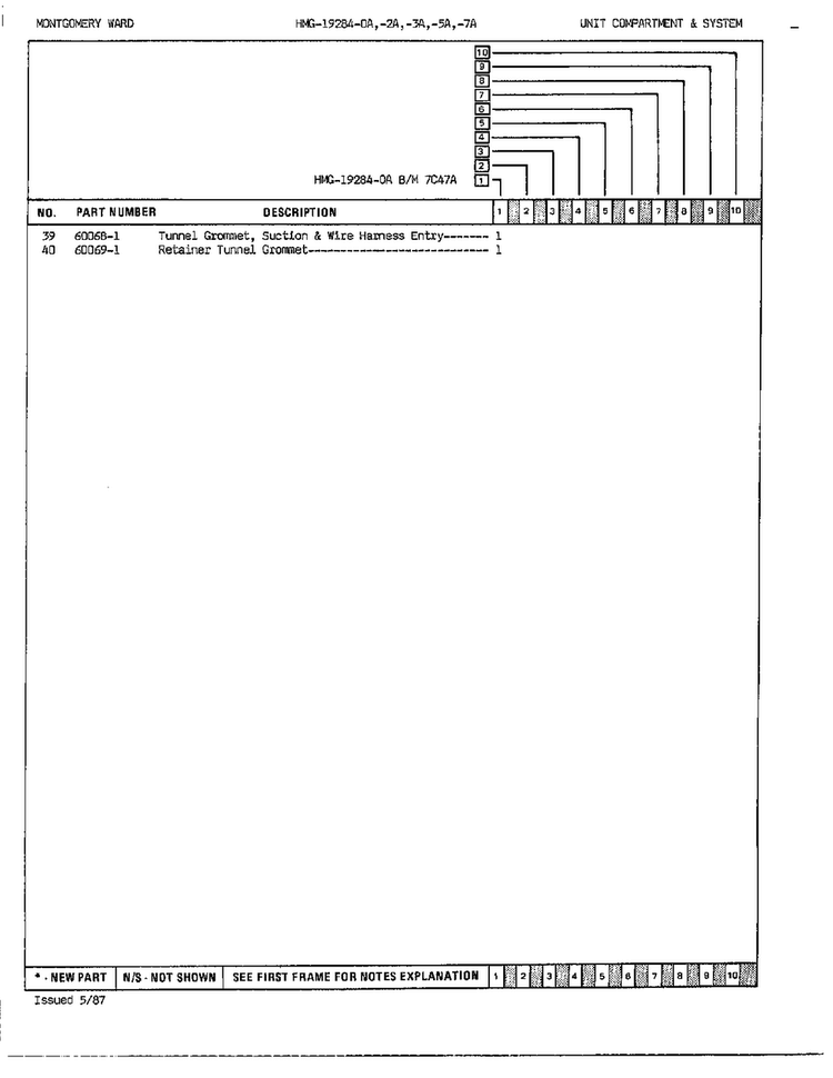 Unit Compartment/system Page 3 Diagram and Parts List for 19284A  Admiral Refrigerator