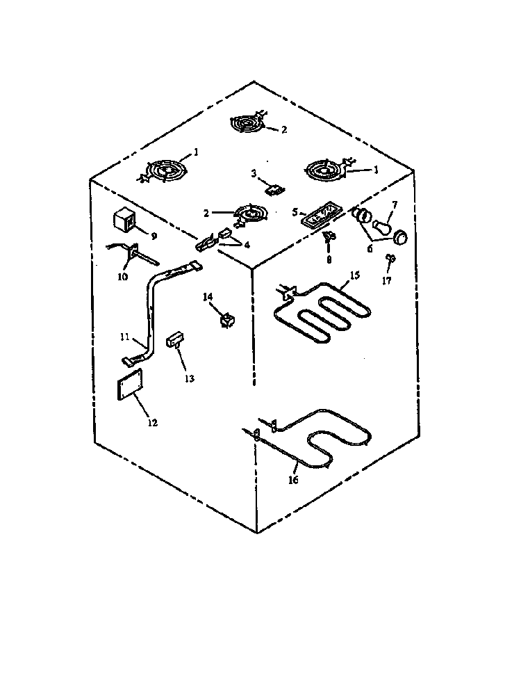 Electrical Components Diagram and Parts List for ARS636E-P1130623NE  Amana Range