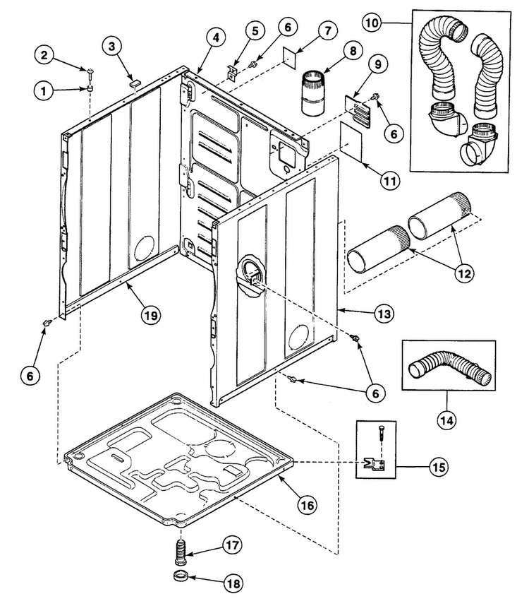 Cabinet Diagram and Parts List for SSEY17LF  Speed Queen Dryer