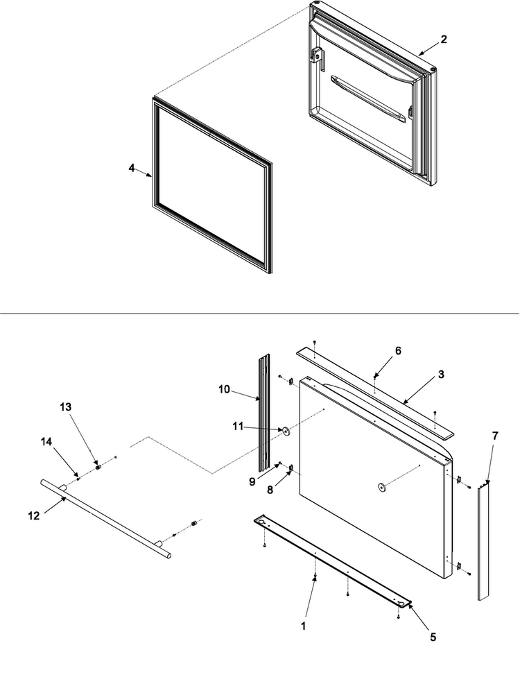 Freezer Door Diagram and Parts List for JCB2058GEW-PJCB205  Jenn-Air Refrigerator