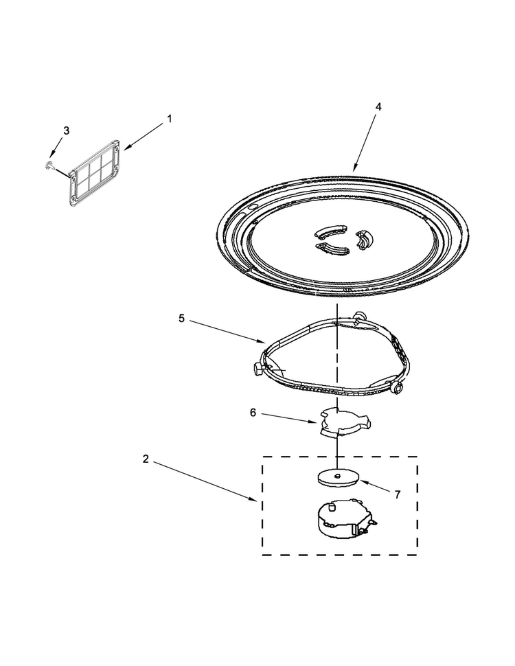 Turntable Parts Diagram and Parts List for YAMV1170VES0  Amana Microwave