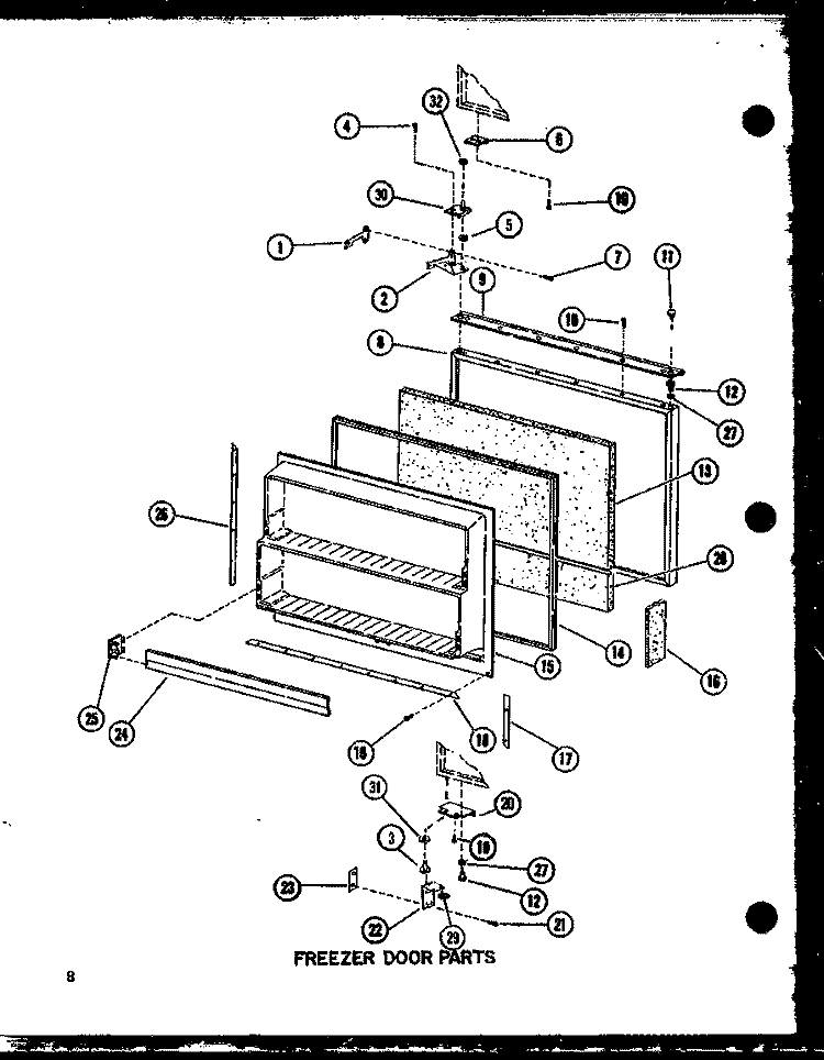 FZ DOOR PARTS Diagram and Parts List for BC20EC P747023WC Amana Refrigerator