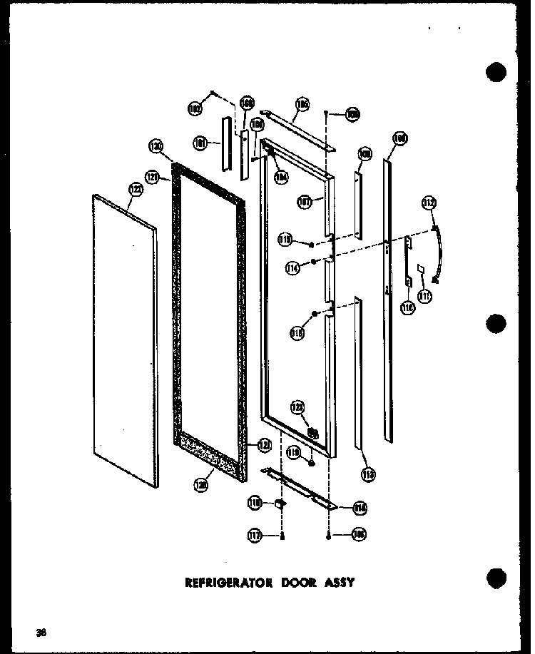 Refrigerator Door Assy Diagram and Parts List for SRN22N-C-P60230-64WC  Amana Refrigerator