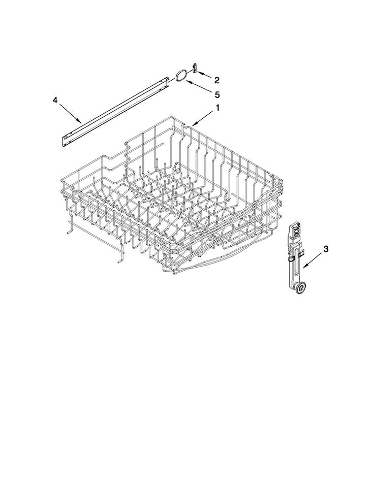 Upper Rack And Track Parts Diagram and Parts List for MDB4630AWS1  Maytag Dishwasher
