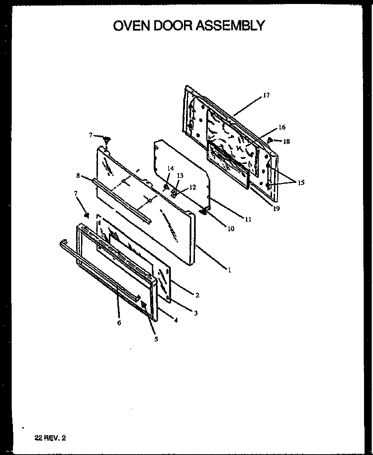 OVEN DOOR ASSY Diagram and Parts List for RBK28FGL P1142379N L Amana Range