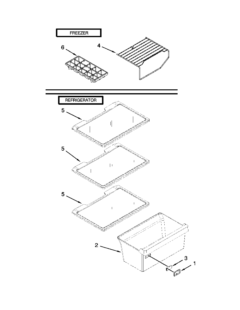 Shelf Parts Diagram and Parts List for 10676399410  Kenmore Refrigerator