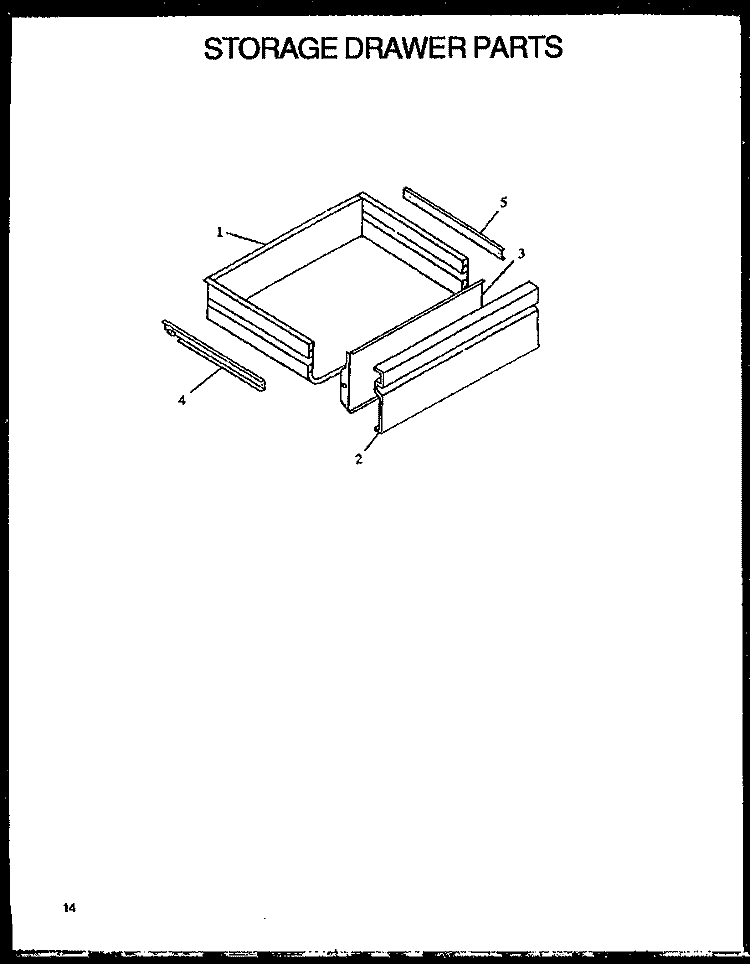 STORAGE DRAWER PARTS Diagram and Parts List for PHU186NB P1131810N Amana Range