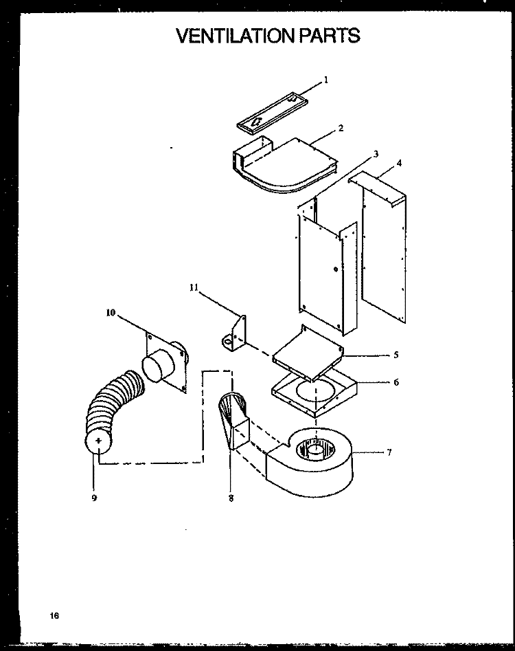 VENTILATION PARTS Diagram and Parts List for PHU186NB P1131810N Amana Range