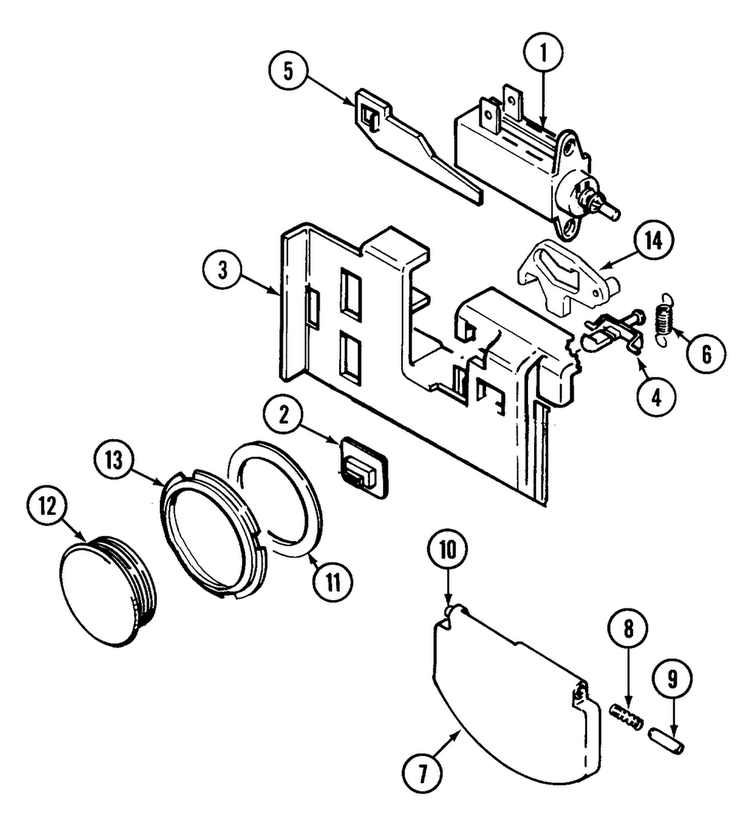 Soap Dispenser Diagram and Parts List for OEMM1-DU2J-C  Magic Chef Dishwasher