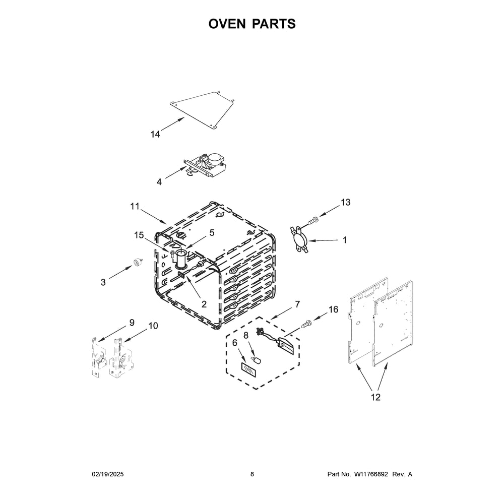 Oven Parts Diagram and Parts List for JPIFC730RL00  Jenn-Air Range