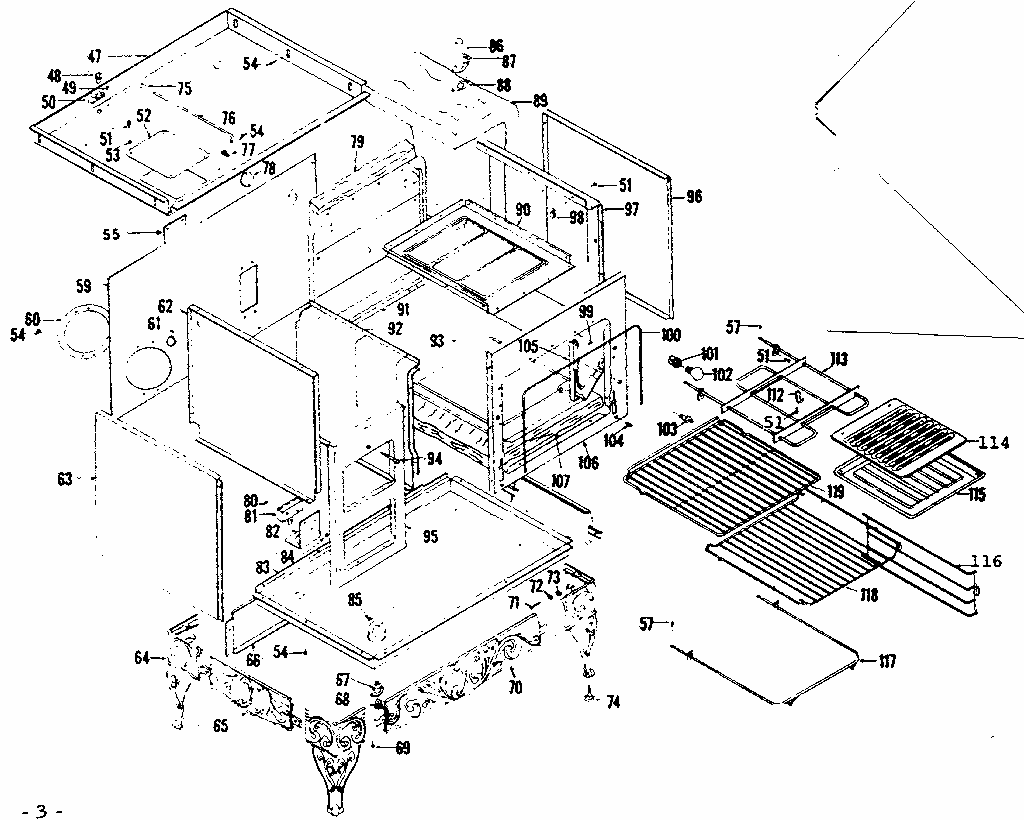 Body Assembly Diagram and Parts List for 1439007100  Kenmore Range