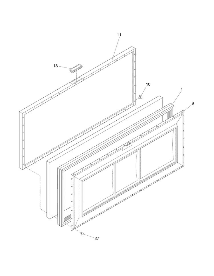Door Diagram and Parts List for CFC05MW0  Crosley Freezer