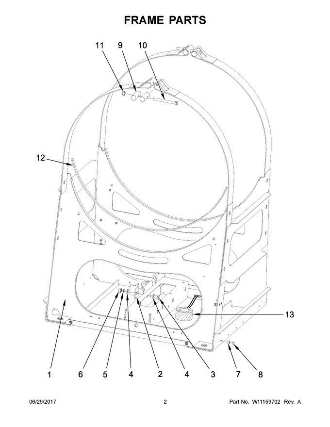 02 - Frame Parts Diagram and Parts List for MXR20PNAAS  Maytag Washer