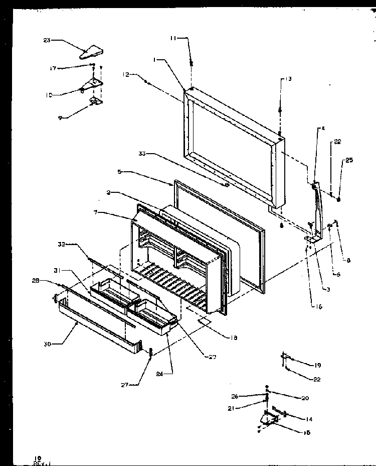 Freezer Door Diagram and Parts List for TS18RBW-P1158407WW  Amana Refrigerator