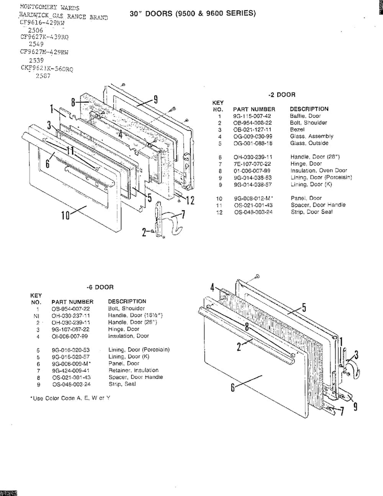Air Conditioner Complete Diagram and Parts List for 2549  Hardwick Range