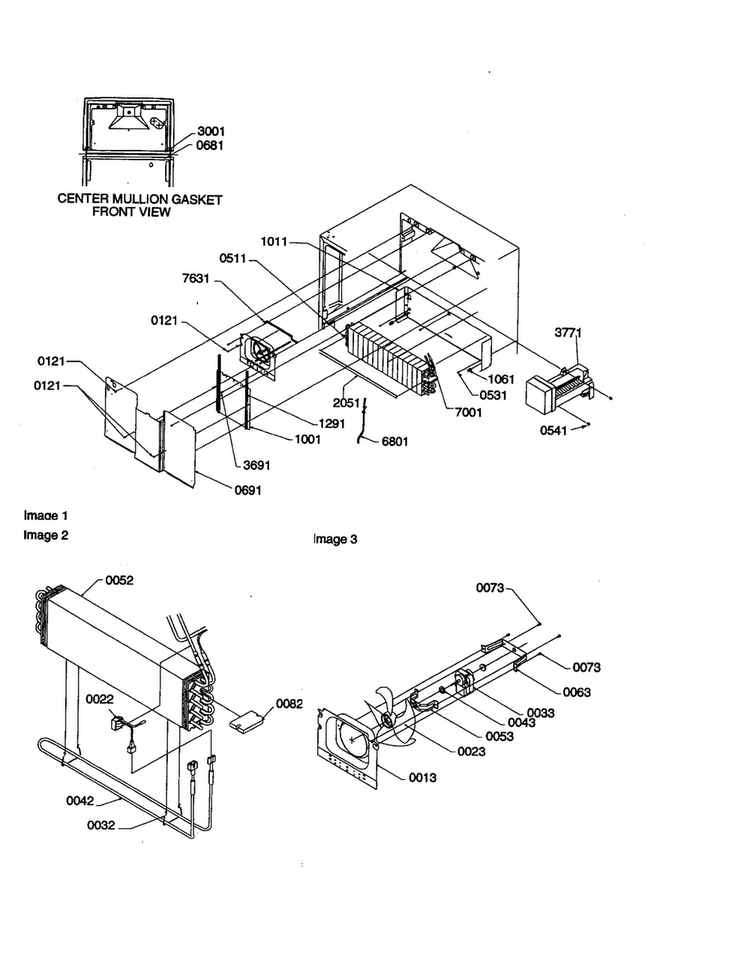 Evaporator/fan Motor Assembly Diagram and Parts List for TN21V2L-P1315907WL  Amana Refrigerator