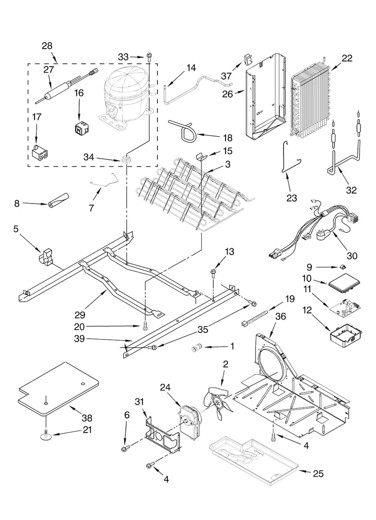 Unit Parts Diagram and Parts List for MSD2576VEW00  Maytag Refrigerator
