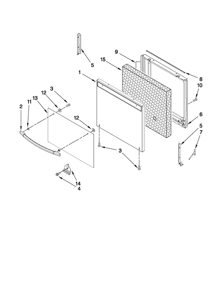 Door Parts Diagram and Parts List for ALY2280BDS12  Amana Range