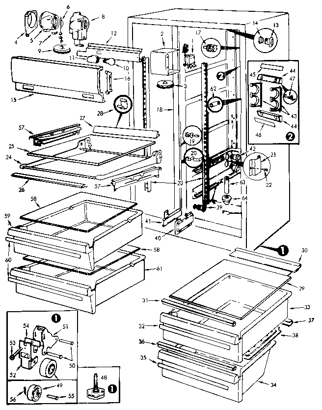 Fresh Food Section Diagram and Parts List for JRSD225B M9Q20A Jenn-Air Refrigerator