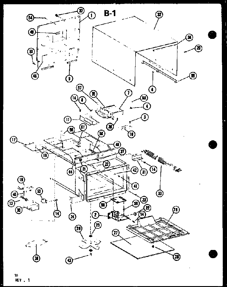 Cabinet Parts Diagram and Parts List for RC-14T P73824-6M Amana Microwave
