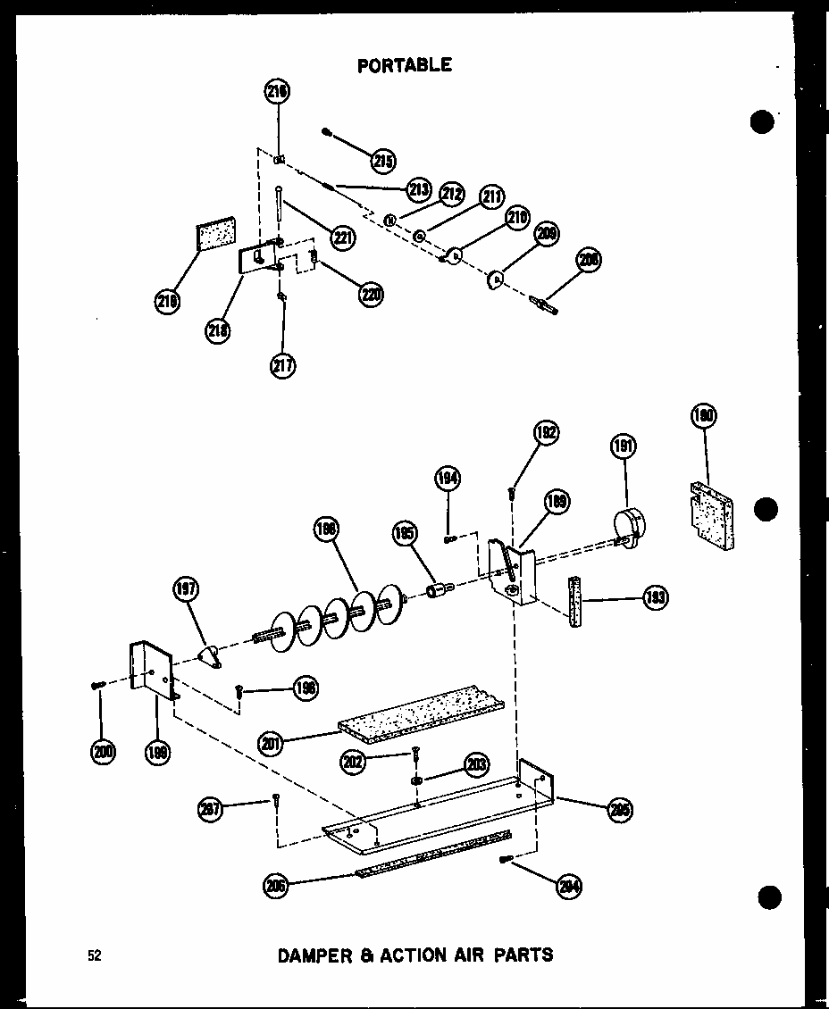 Damper & Action Air Parts Diagram and Parts List for 11-2JM P54336-51R Amana Air Conditioner