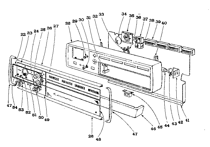 Backguard Section Diagram and Parts List for 101919590  Kenmore Range
