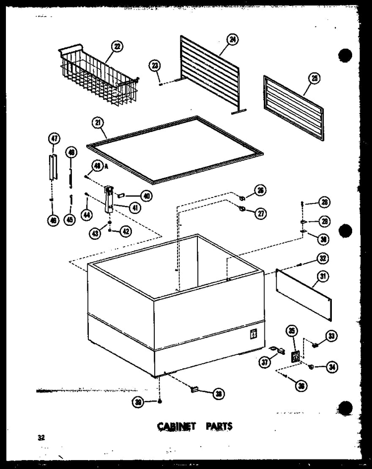 Cabinet Parts Diagram and Parts List for C11F-AG P60116-41WG Amana Freezer