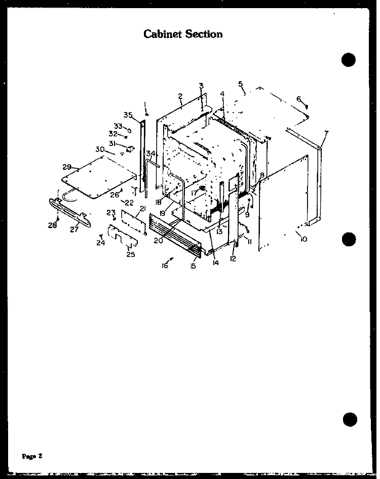 CABINET SECTION Diagram and Parts List for QKO-751  Amana Wall Oven