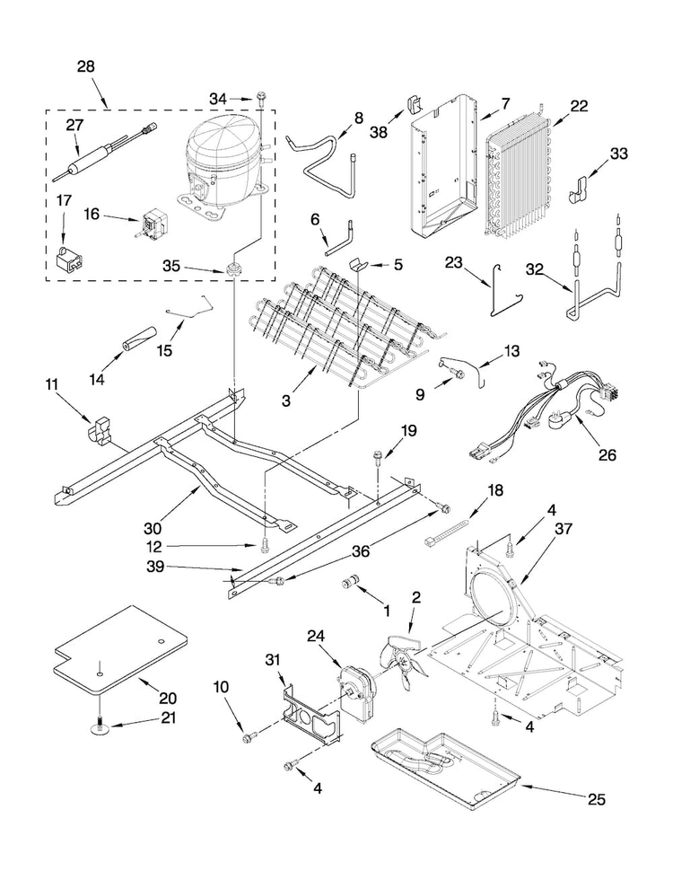 Unit Parts Diagram and Parts List for MSF22C2EXB00  Maytag Refrigerator