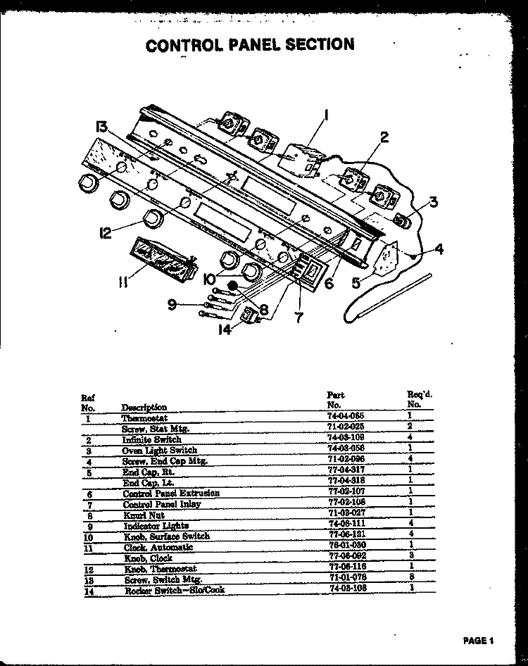 Page 2 Diagram and Parts List for QMD-810  Amana Microwave