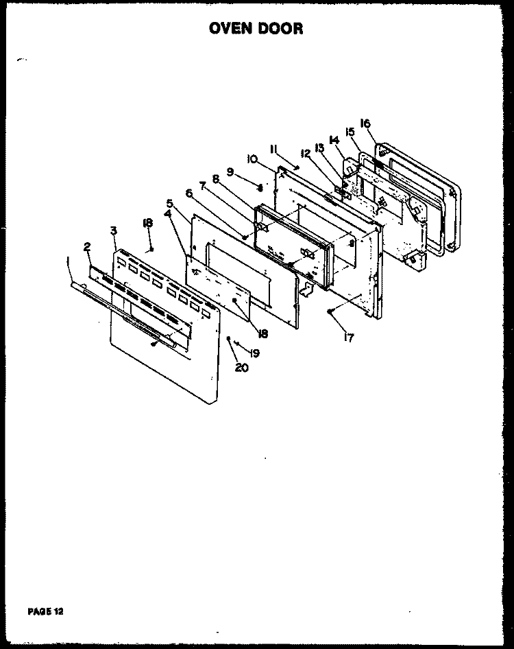 OVER DOOR Diagram and Parts List for QMD-810  Amana Microwave