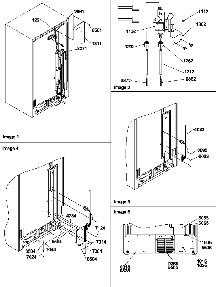 Cabinet Back Diagram and Parts List for SCD22TBL-P1303511WL  Amana Refrigerator