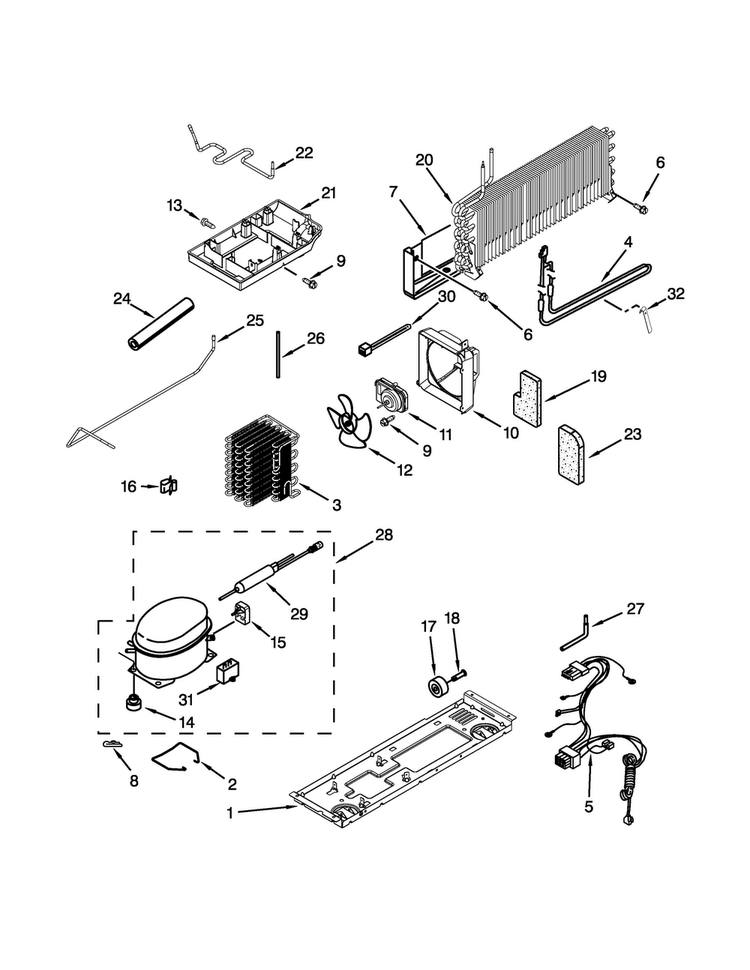 Unit Parts Diagram and Parts List for A8TXNGFBW01  Amana Refrigerator