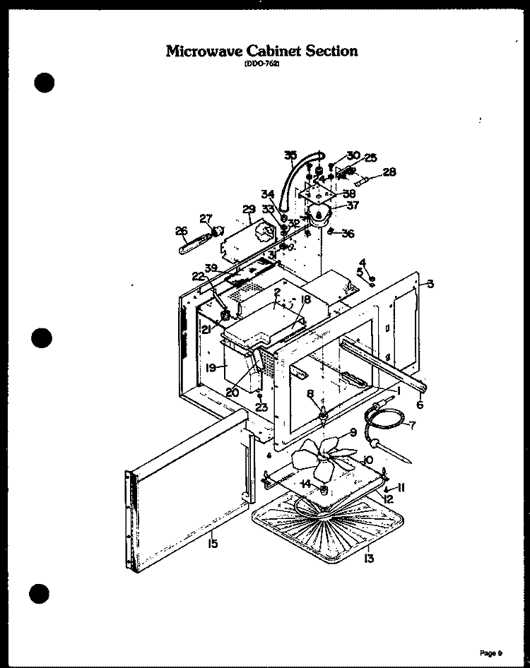MICROWAVE CABINET SECTION Diagram and Parts List for DDO-762  Amana Microwave