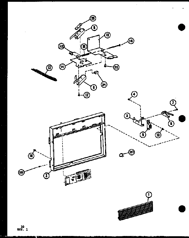 Door Lock Diagram and Parts List for RC10B-PB P75085-16M Amana Microwave