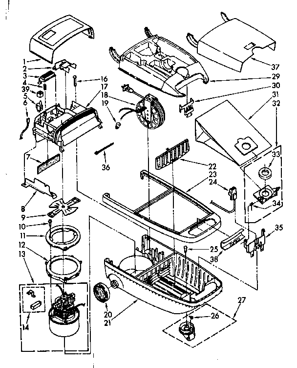 Vacuum Cleaner Parts Diagram and Parts List for 1162439082  Kenmore Filters & Accessories