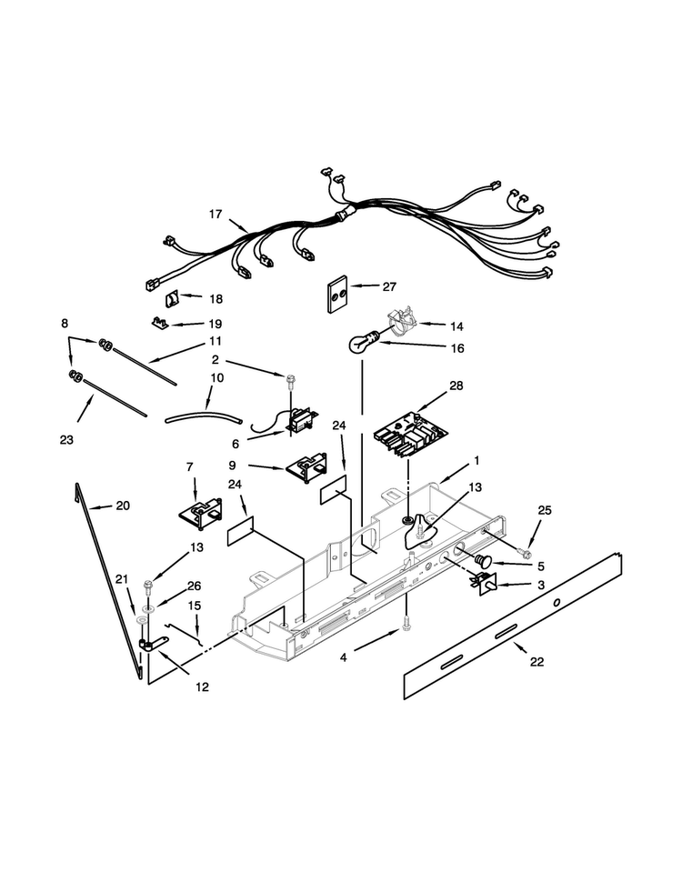 Control Box Parts Diagram and Parts List for ASD2526VES00  Amana Refrigerator