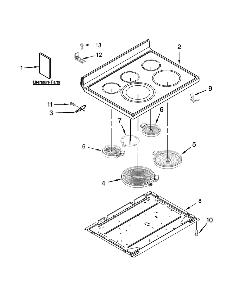 Cooktop Parts Diagram and Parts List for MER8700DB0  Maytag Range