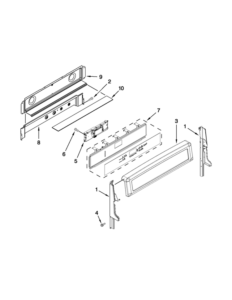 Control Panel Parts Diagram and Parts List for MGT8655XW03  Maytag Range