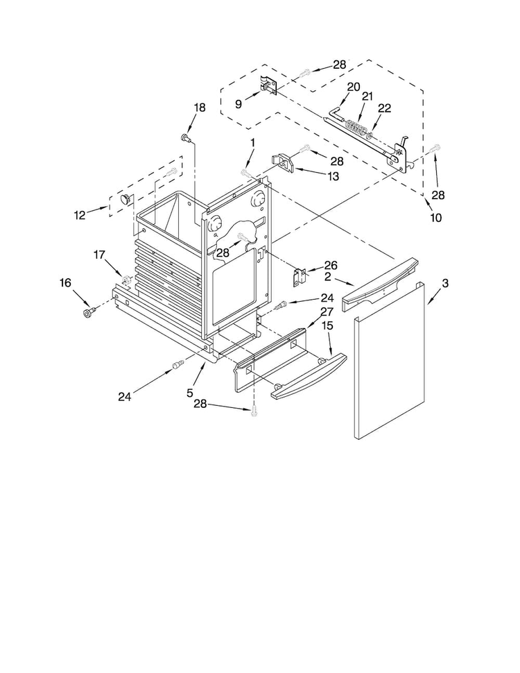 Container Parts Diagram and Parts List for JQTC507B0  Jenn-Air Trash Compactor