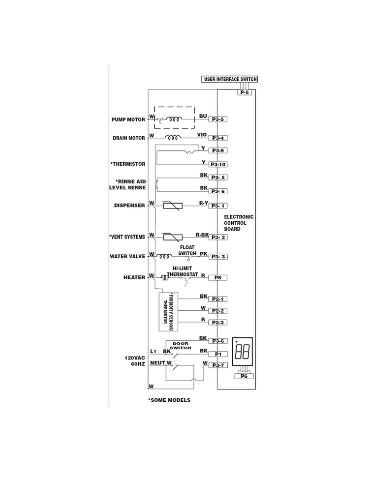 Wiring Diagram Diagram and Parts List for CDB900NS3A  Crosley Dishwasher